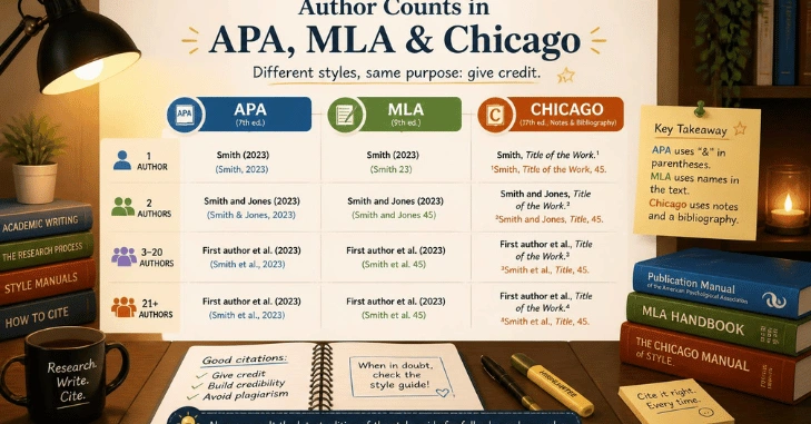 Author Counts in APA, MLA and Chicago